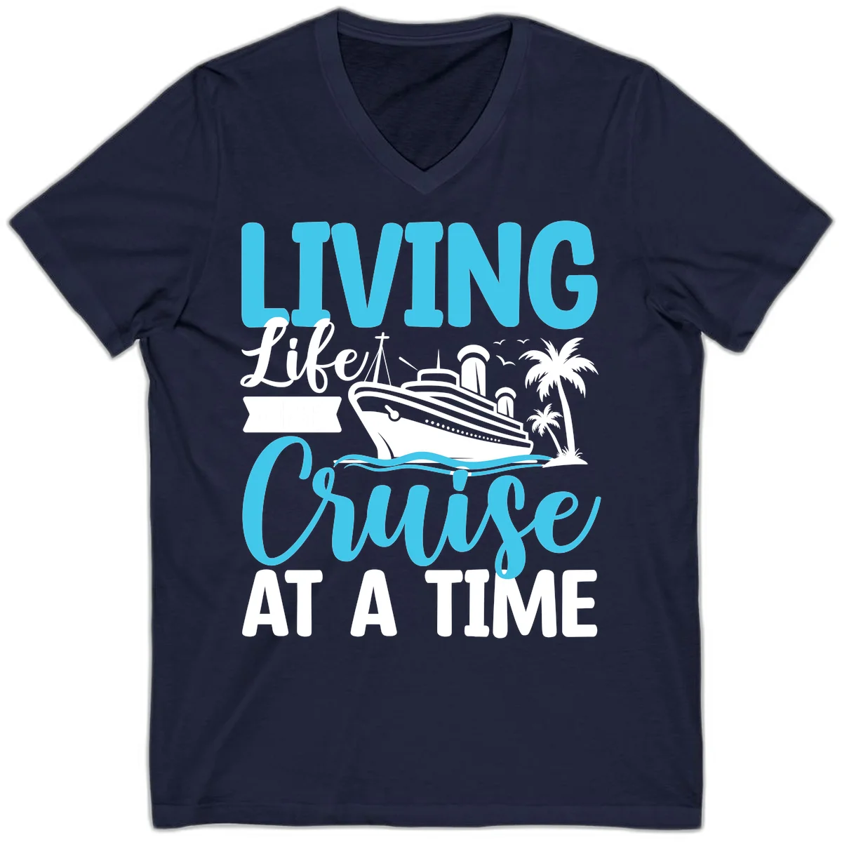 Living Life Cruise At A Time V-Neck in Navy