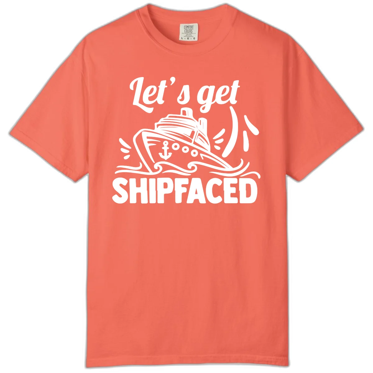Let's Get Shipfaced Comfort Color Tee in Bright Salmon