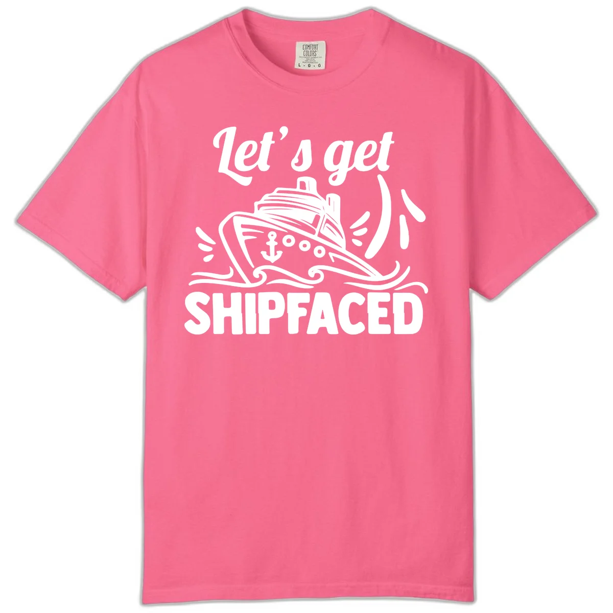 Let's Get Shipfaced Comfort Color Tee in Crunchberry