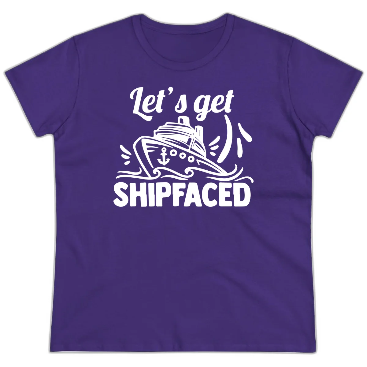 Let's Get Shipfaced Ladies Tee in Purple