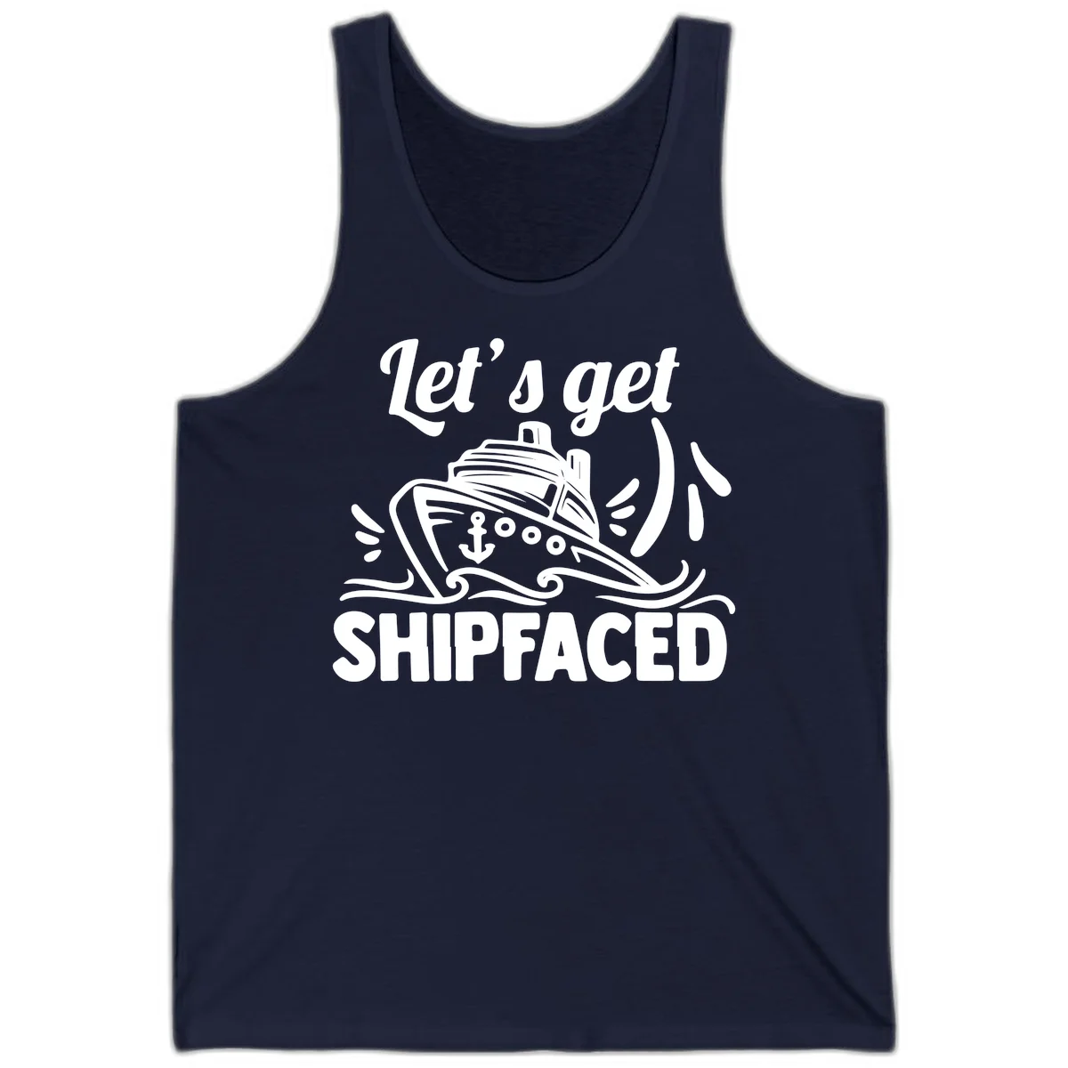 Let's Get Shipfaced Tank Top in Navy