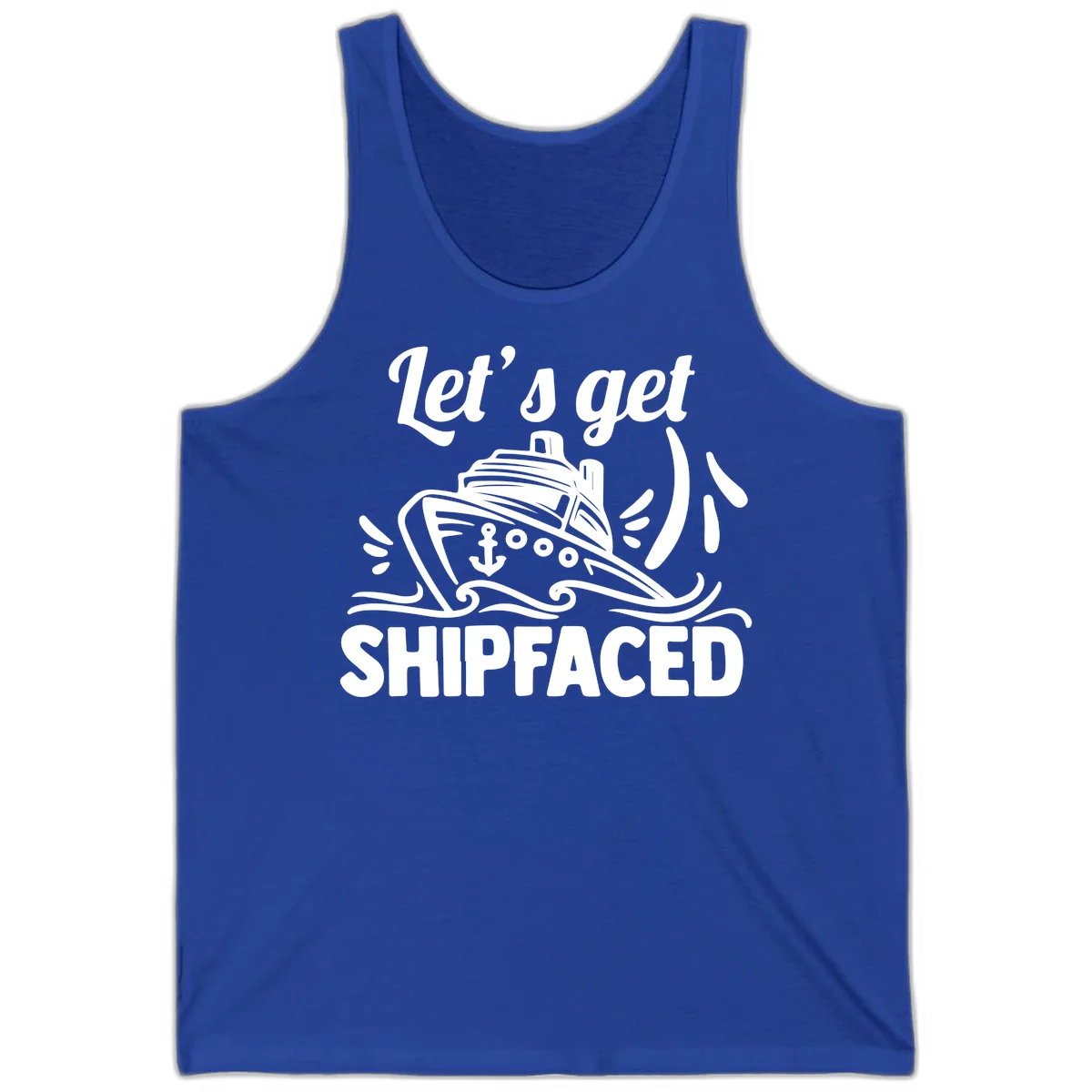 Let's Get Shipfaced Tank Top in True Royal