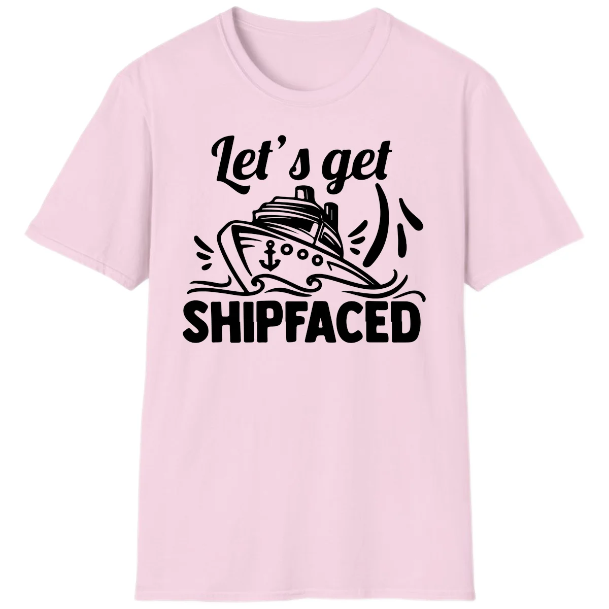 Let's Get Shipfaced T-Shirt in Light Pink