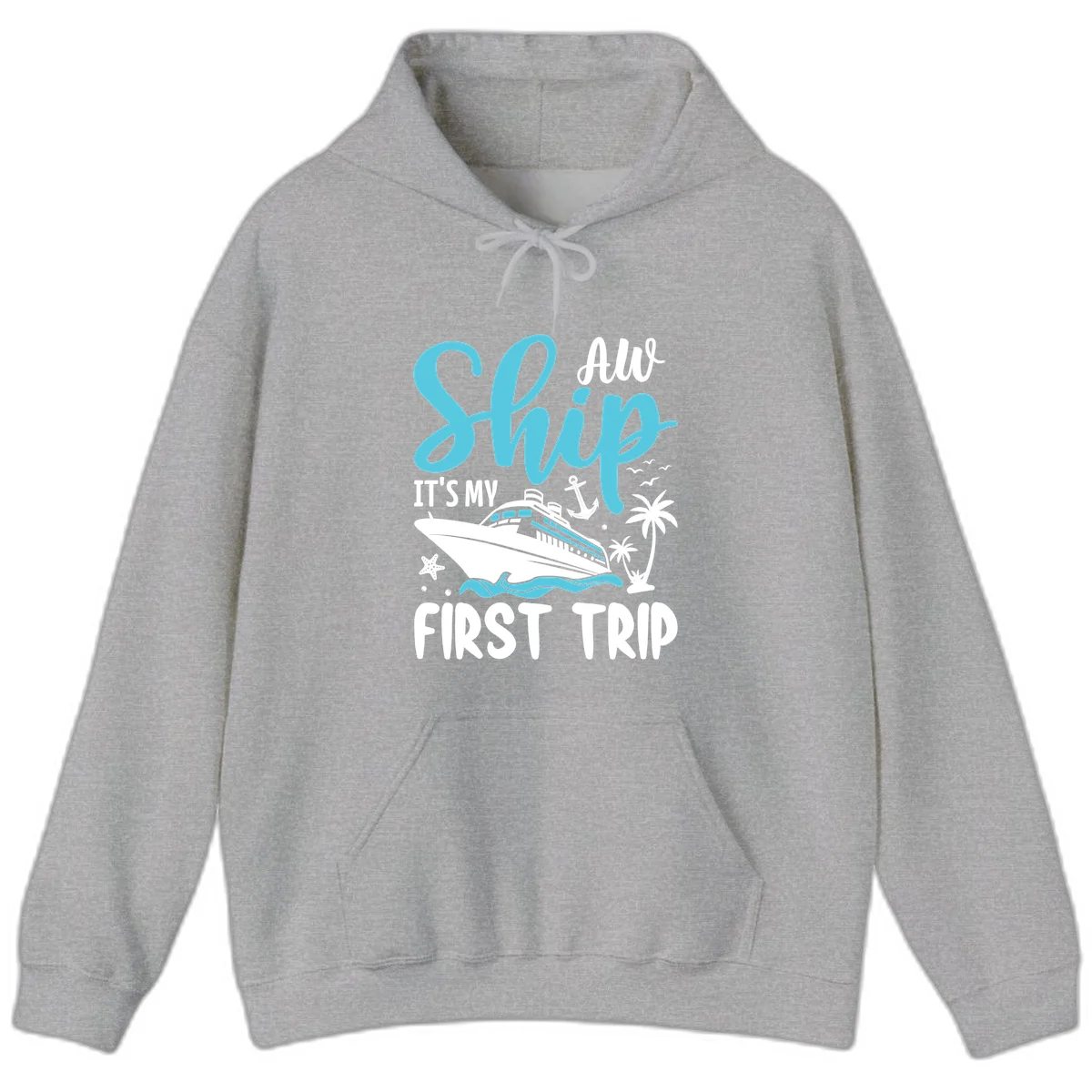 Ship It's My First Trip Hoodie in Sport Grey