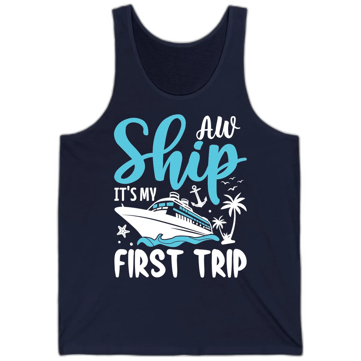 Ship It's My First Trip Tank Top in Navy