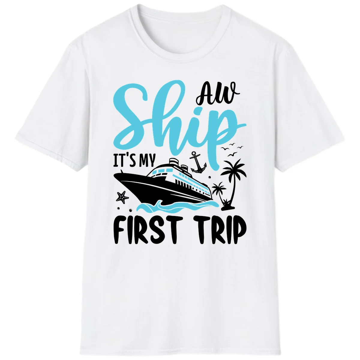 Ship It's My First Trip T-Shirt in White