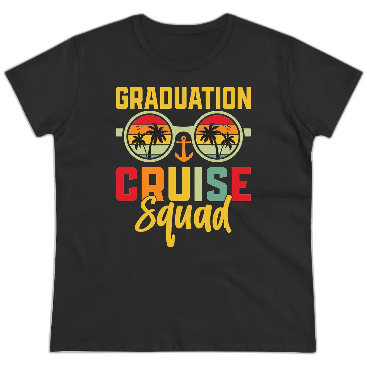 Graduation Cruise Squad Ladies Tee in Black