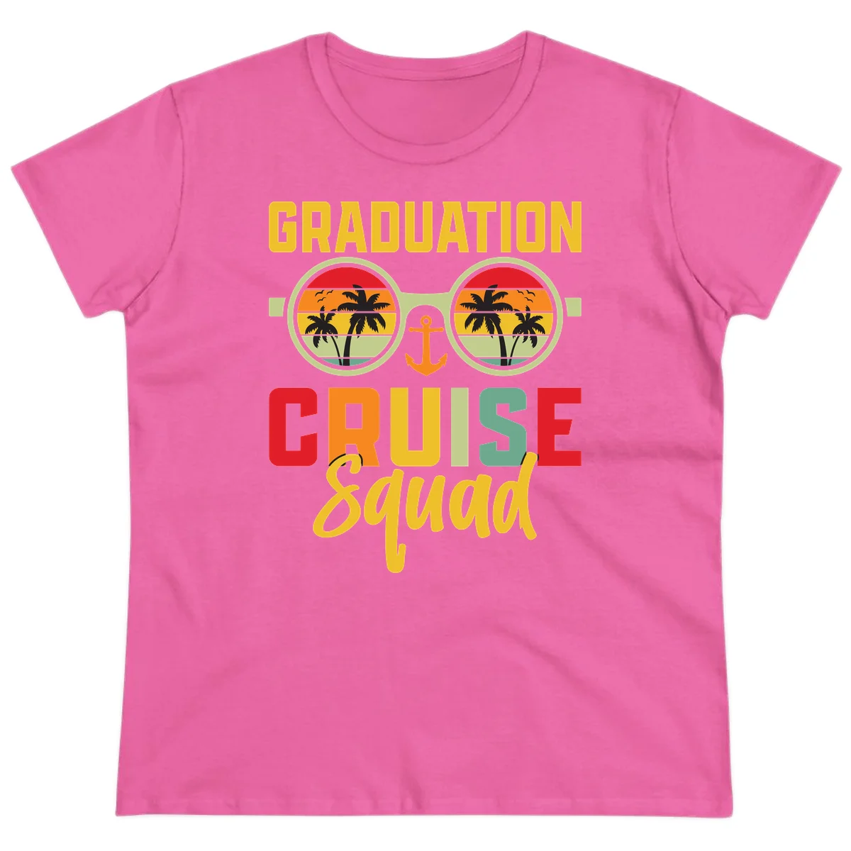 Graduation Cruise Squad Ladies Tee in Azalea