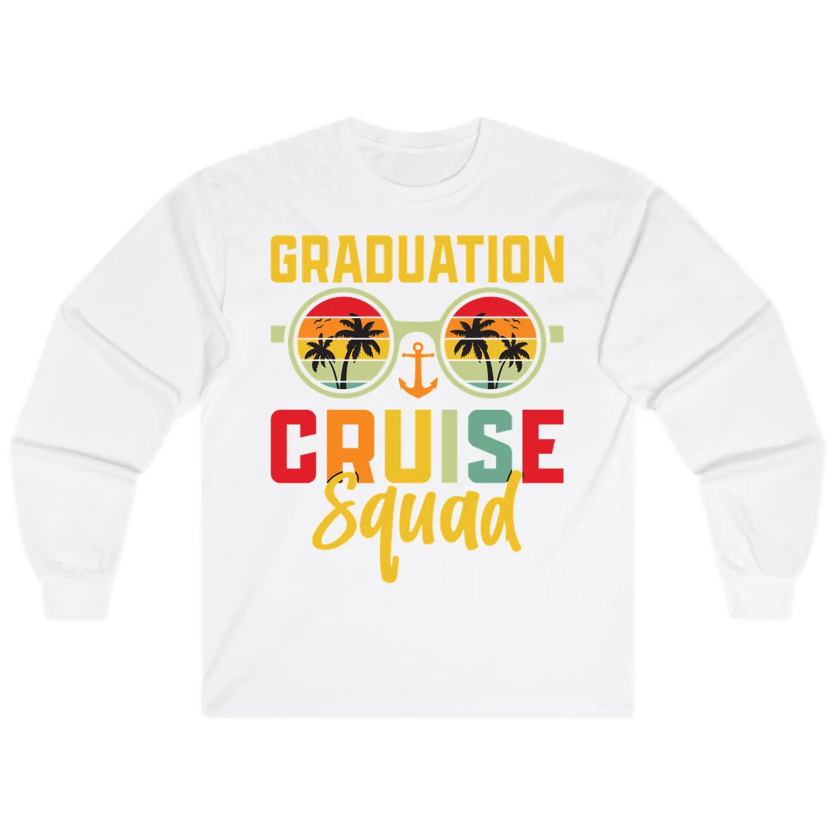 Graduation Cruise Squad Long Sleeve in White