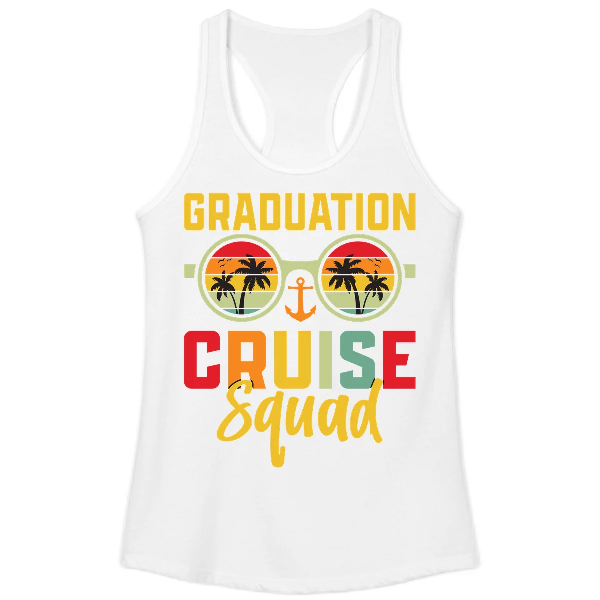 Graduation Cruise Squad Ladies Tank in White