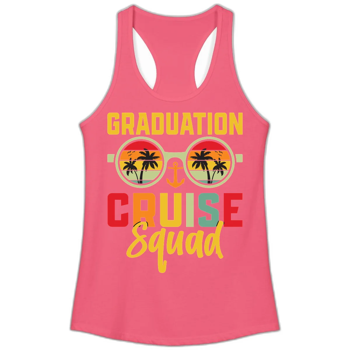 Graduation Cruise Squad Ladies Tank in Hot Pink