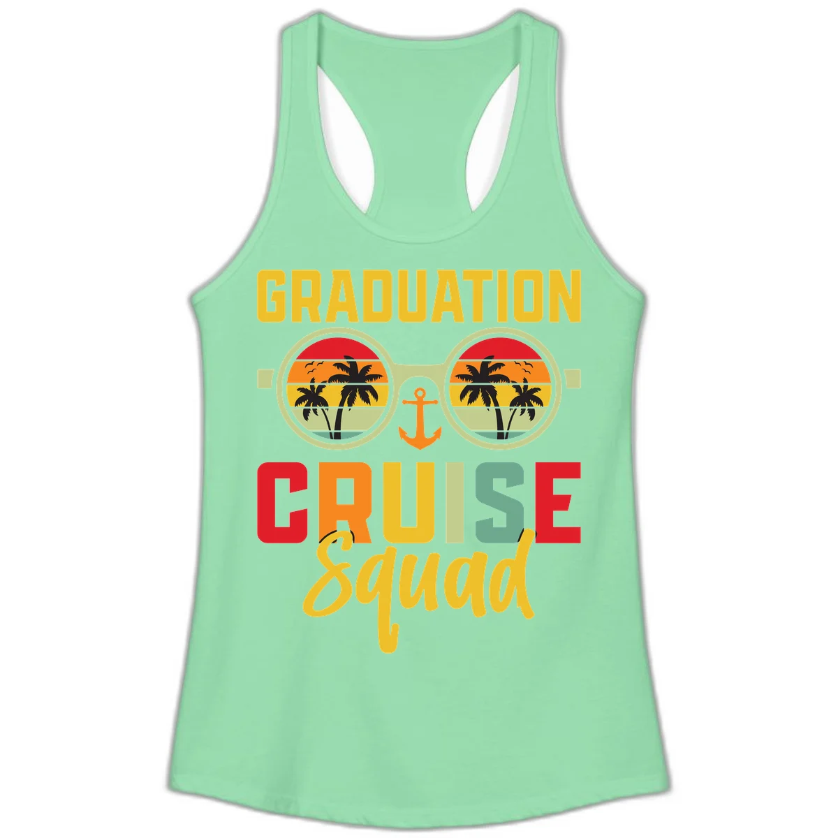 Graduation Cruise Squad Ladies Tank in Solid Mint