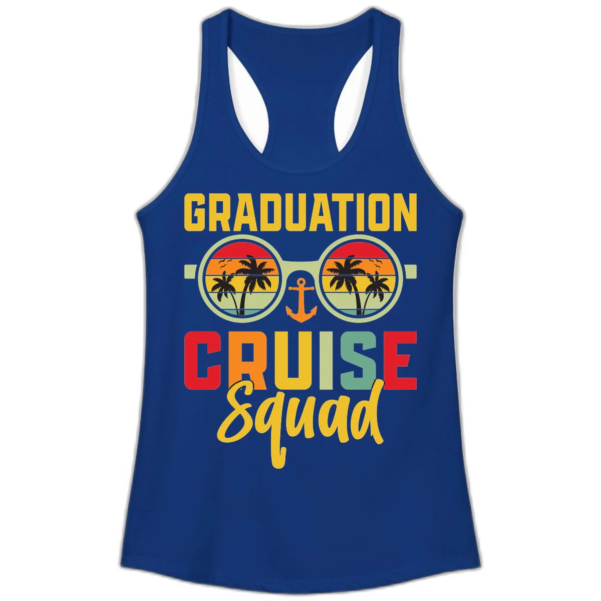 Graduation Cruise Squad Ladies Tank in Solid Royal