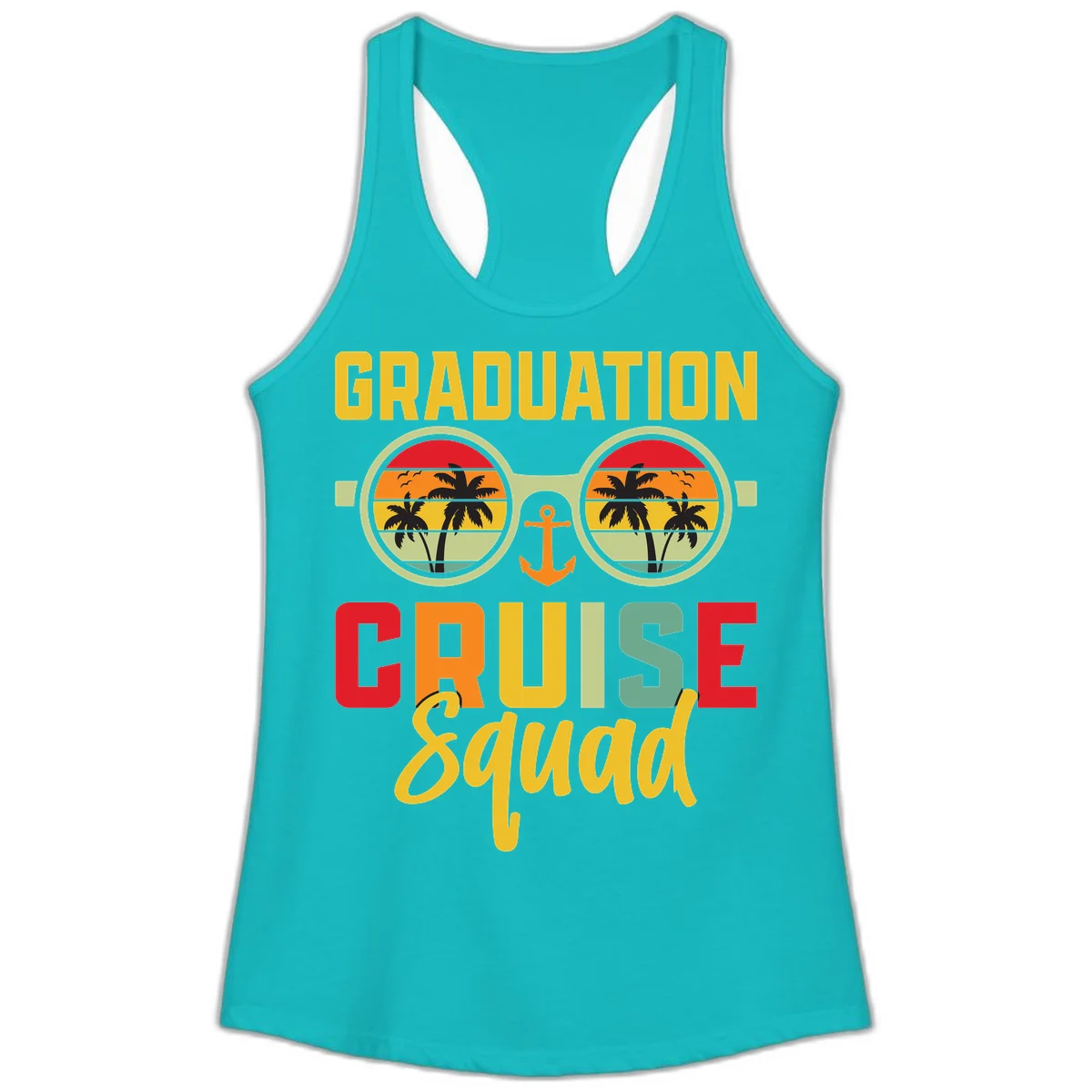 Graduation Cruise Squad Ladies Tank in Tahiti Blue