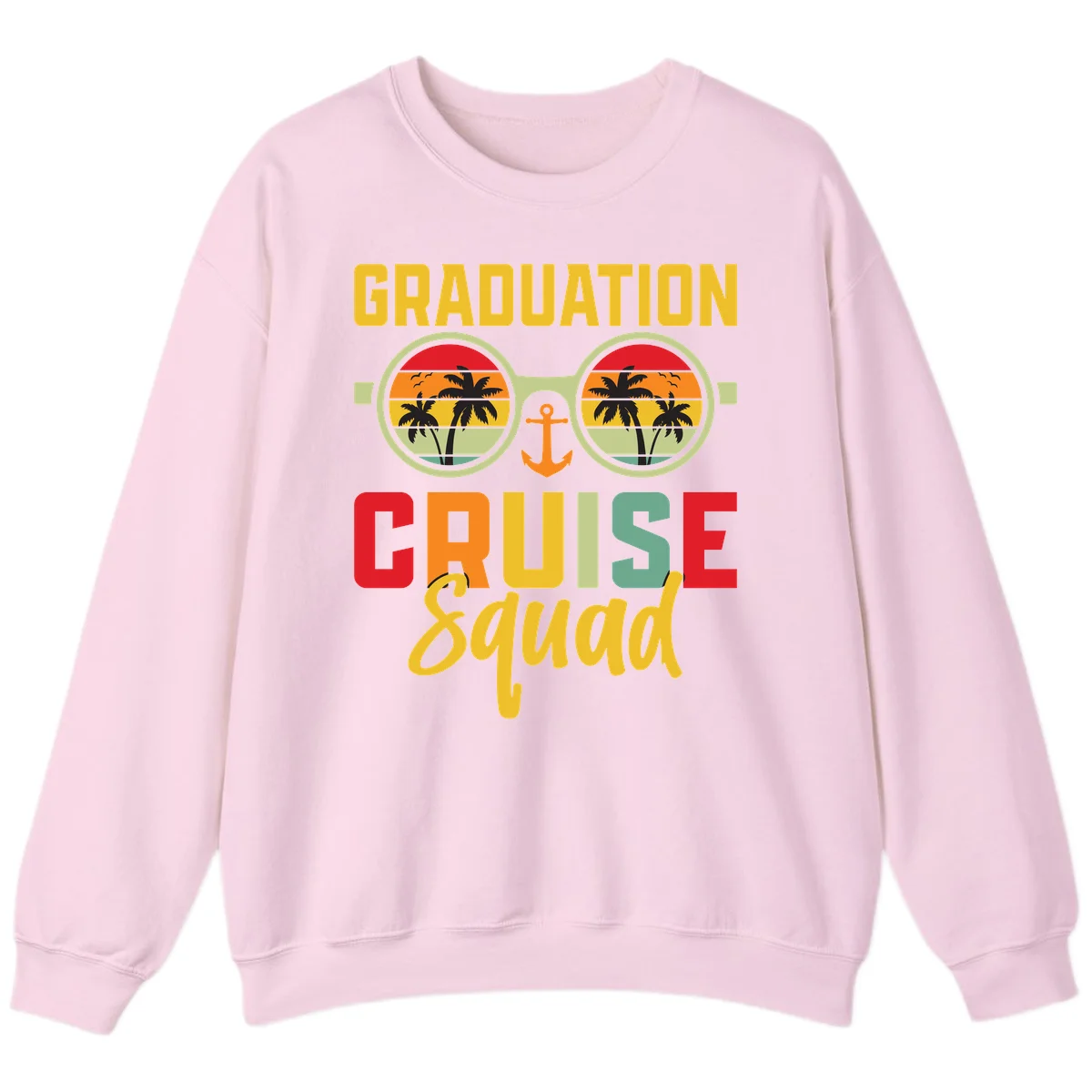 Graduation Cruise Squad Sweatshirt in Light Pink
