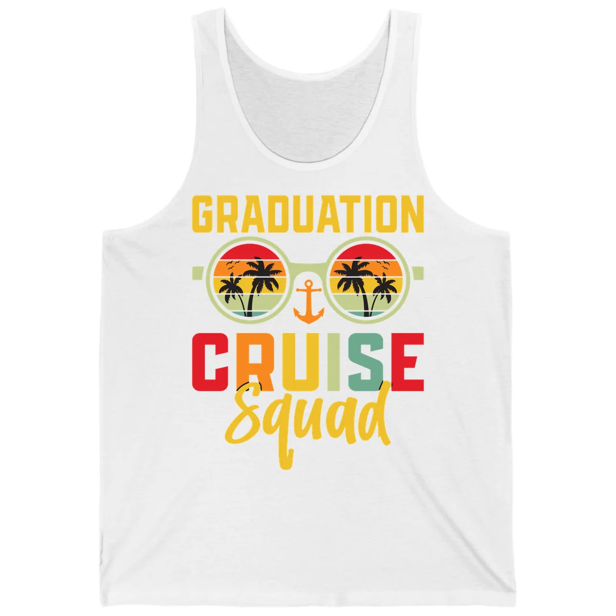 Graduation Cruise Squad Tank in White