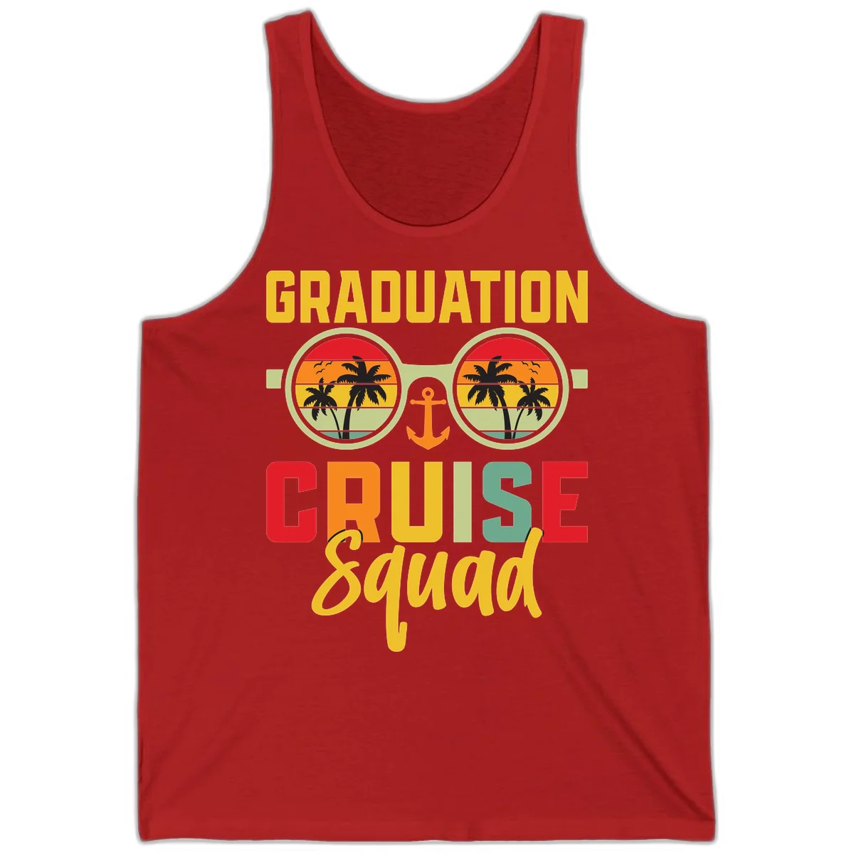 Graduation Cruise Squad Tank in Red