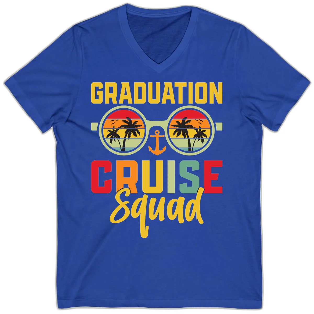 Graduation Cruise Squad V-Neck in True Royal