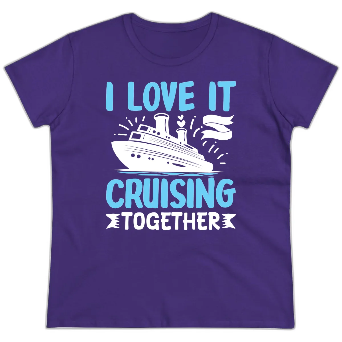 I Love It Cruising Together Ladies Tee in Purple