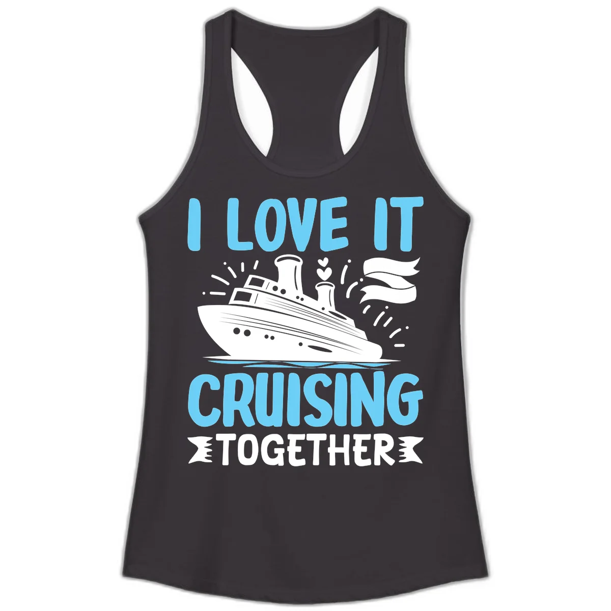 I Love It Cruising Together Ladies Tank in Black