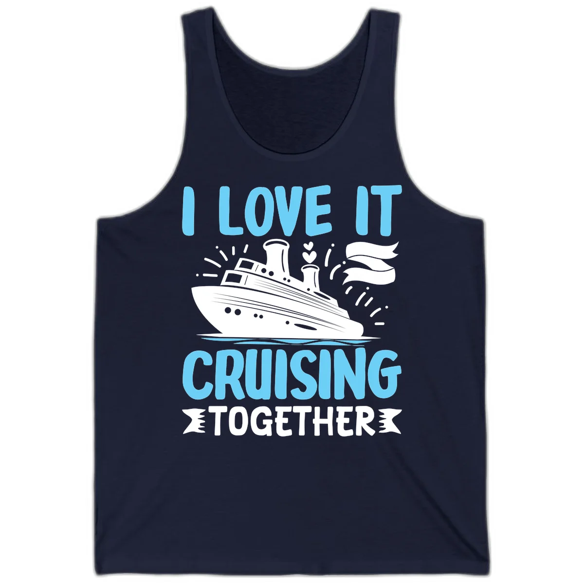 I Love It Cruising Together Tank Top in Navy