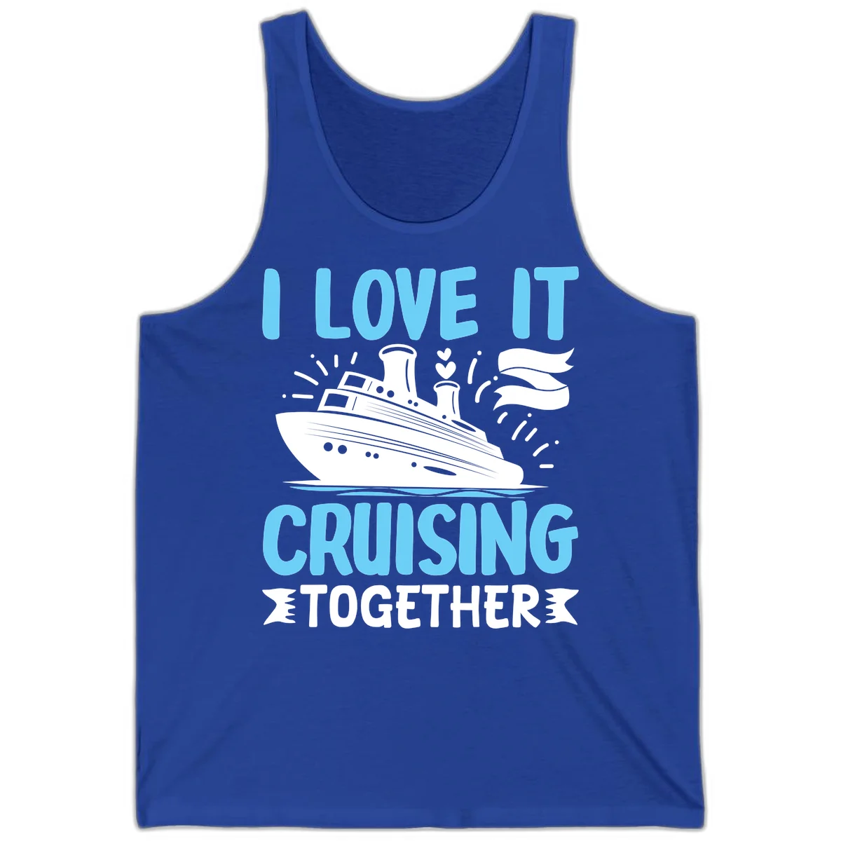 I Love It Cruising Together Tank Top in True Royal