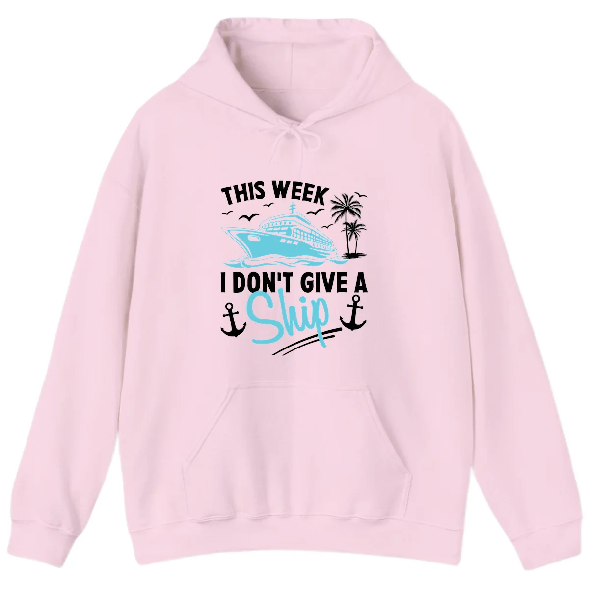 This Week I Don't Give A Swip Hoodie in Light Pink