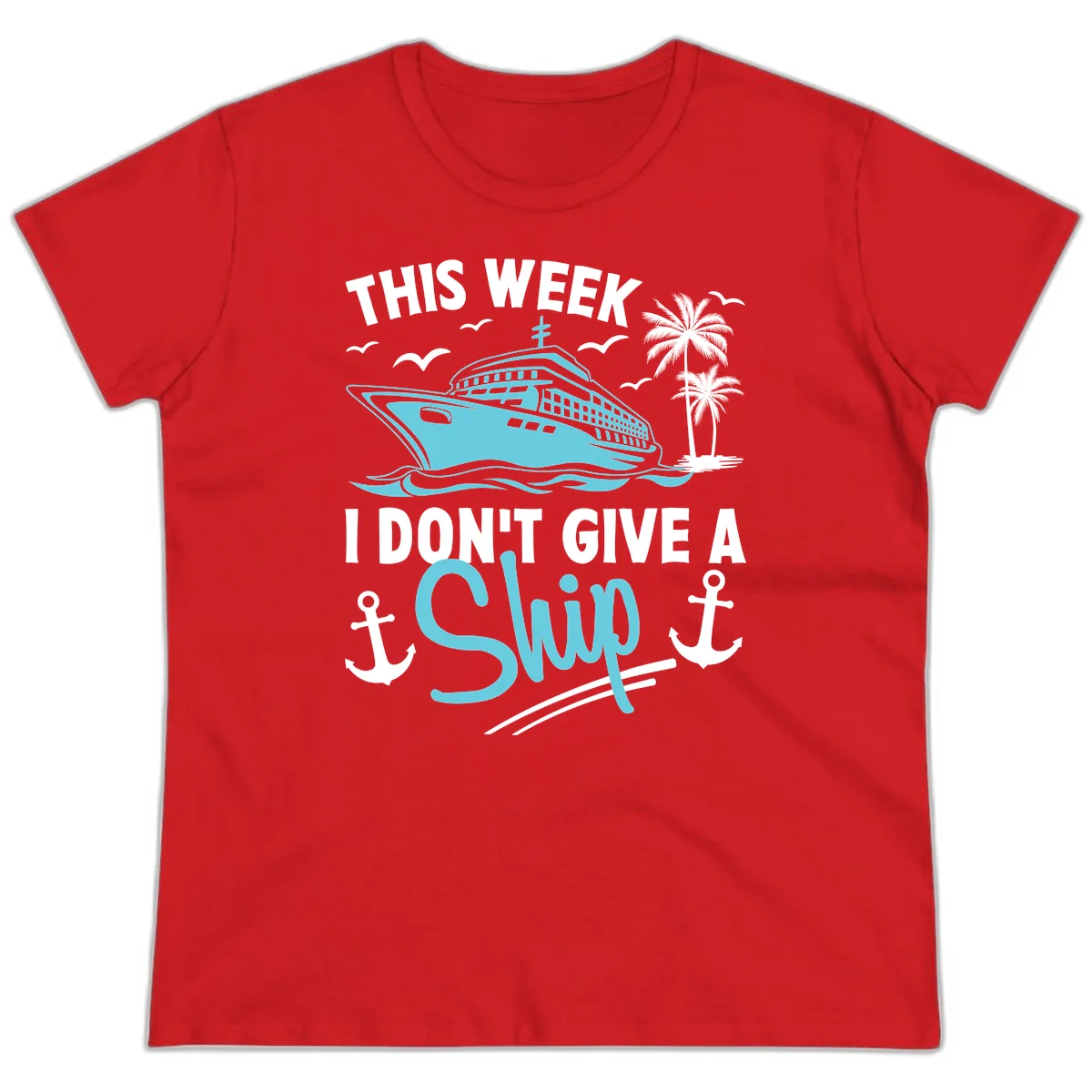 This Week I Don't Give A Swip Ladies Tee in Red