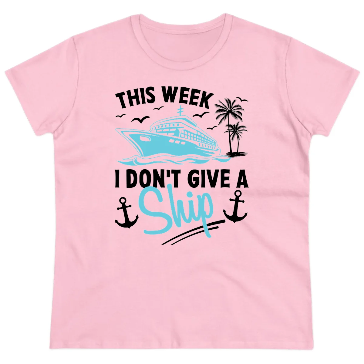 This Week I Don't Give A Swip Ladies Tee in Light Pink