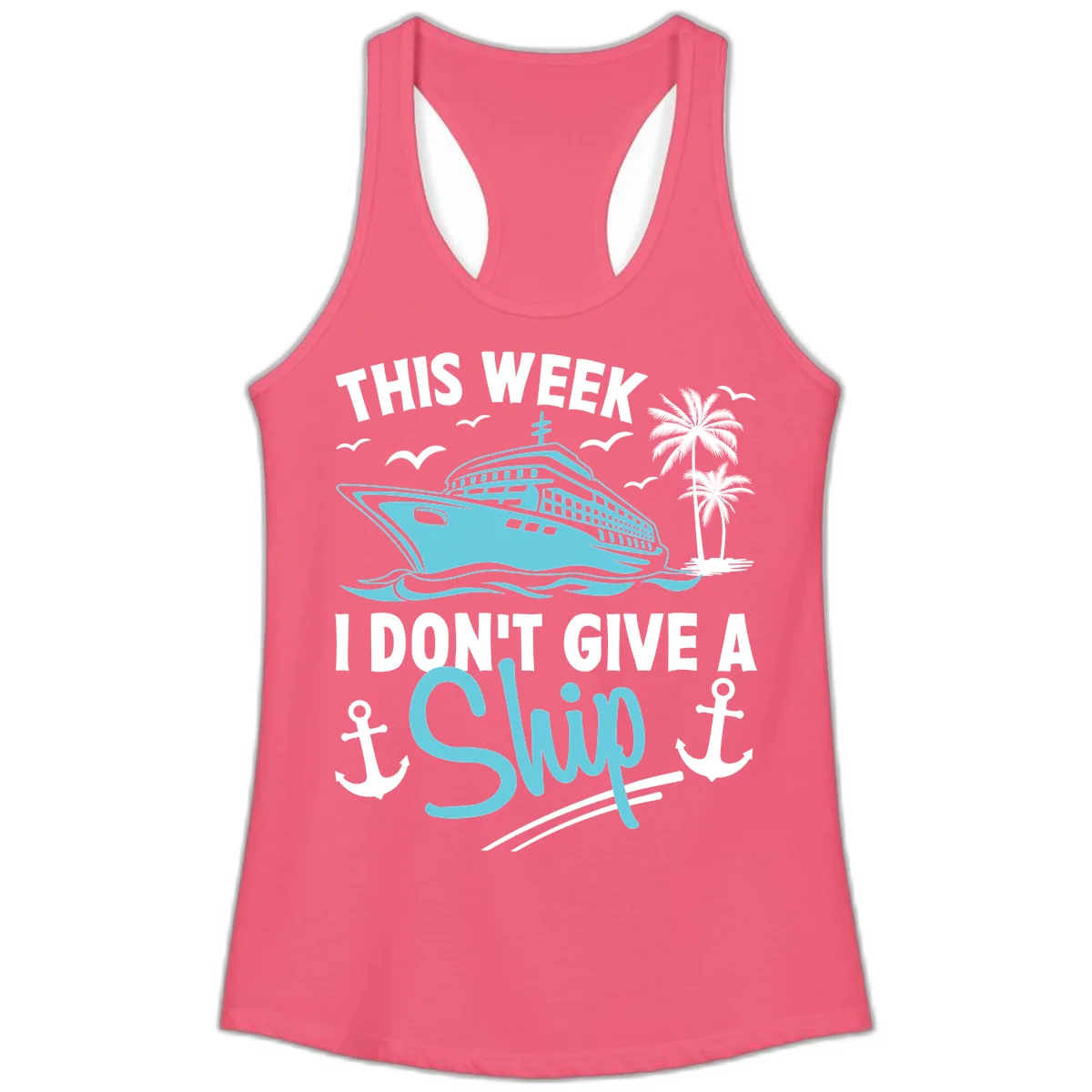 This Week I Don't Give A Swip Ladies Tank in Hot Pink