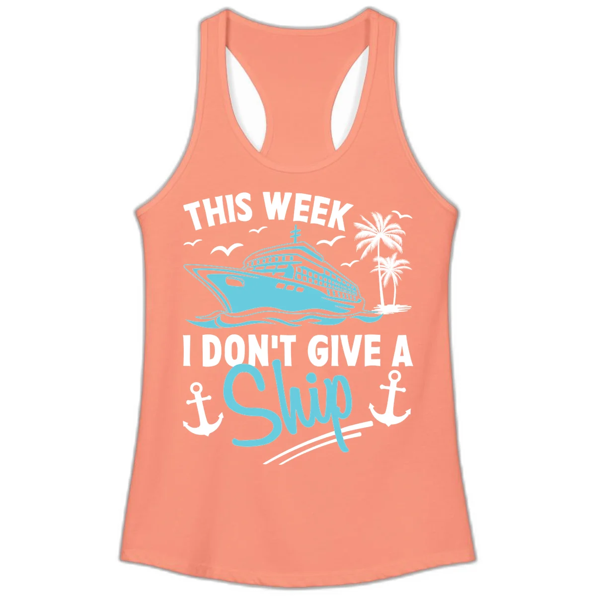 This Week I Don't Give A Swip Ladies Tank in Solid Light Orange