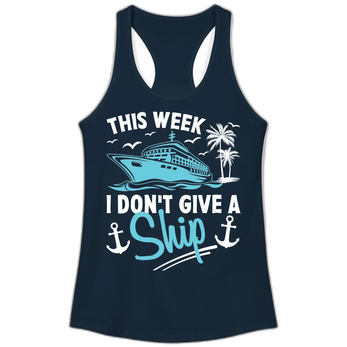 This Week I Don't Give A Swip Ladies Tank in Solid Midnight Navy