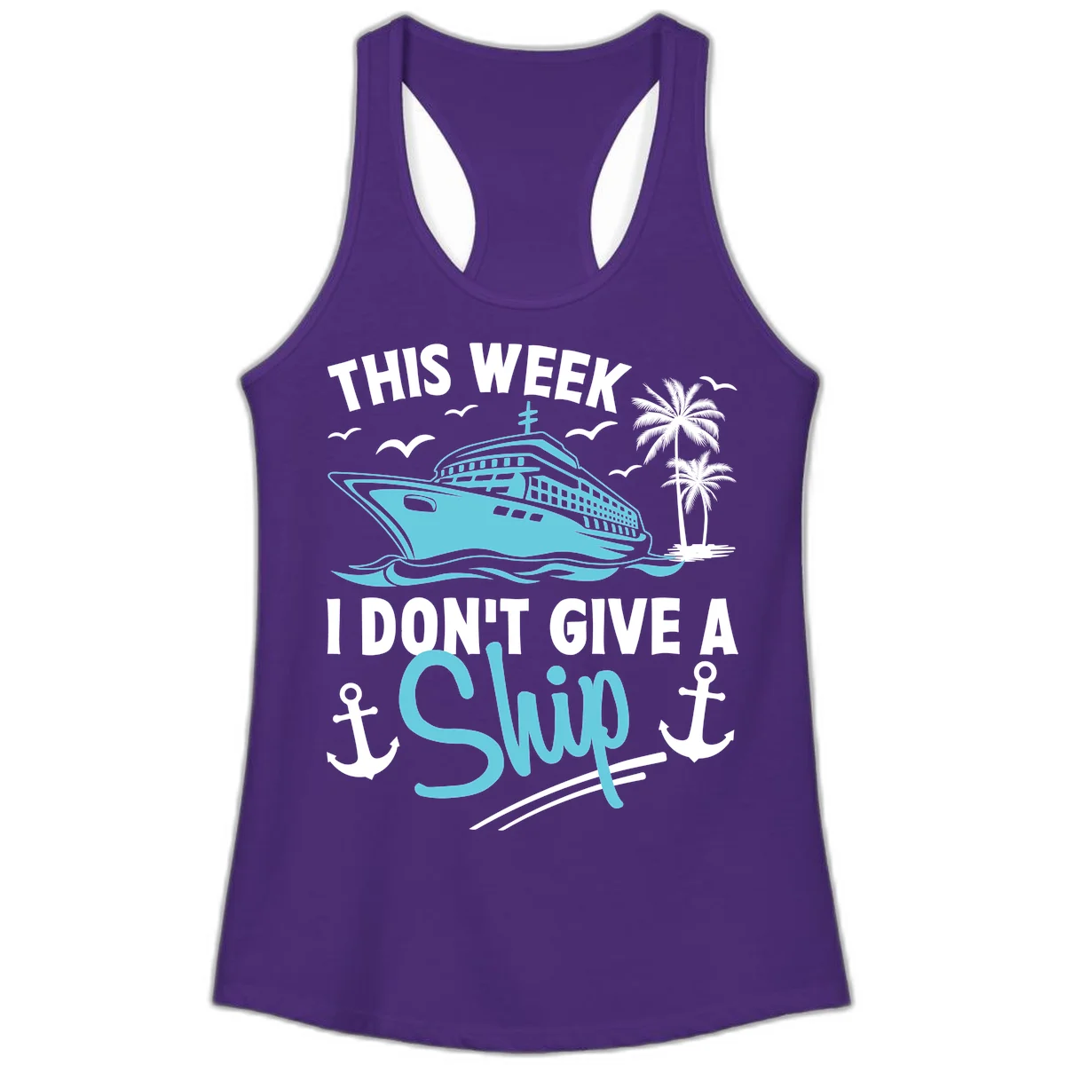 This Week I Don't Give A Swip Ladies Tank in Solid Purple Rush