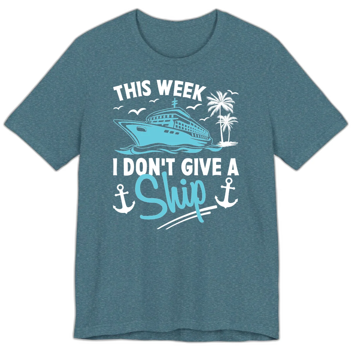 This Week I Don't Give A Swip Premium T-Shirt in Heather Deep Teal