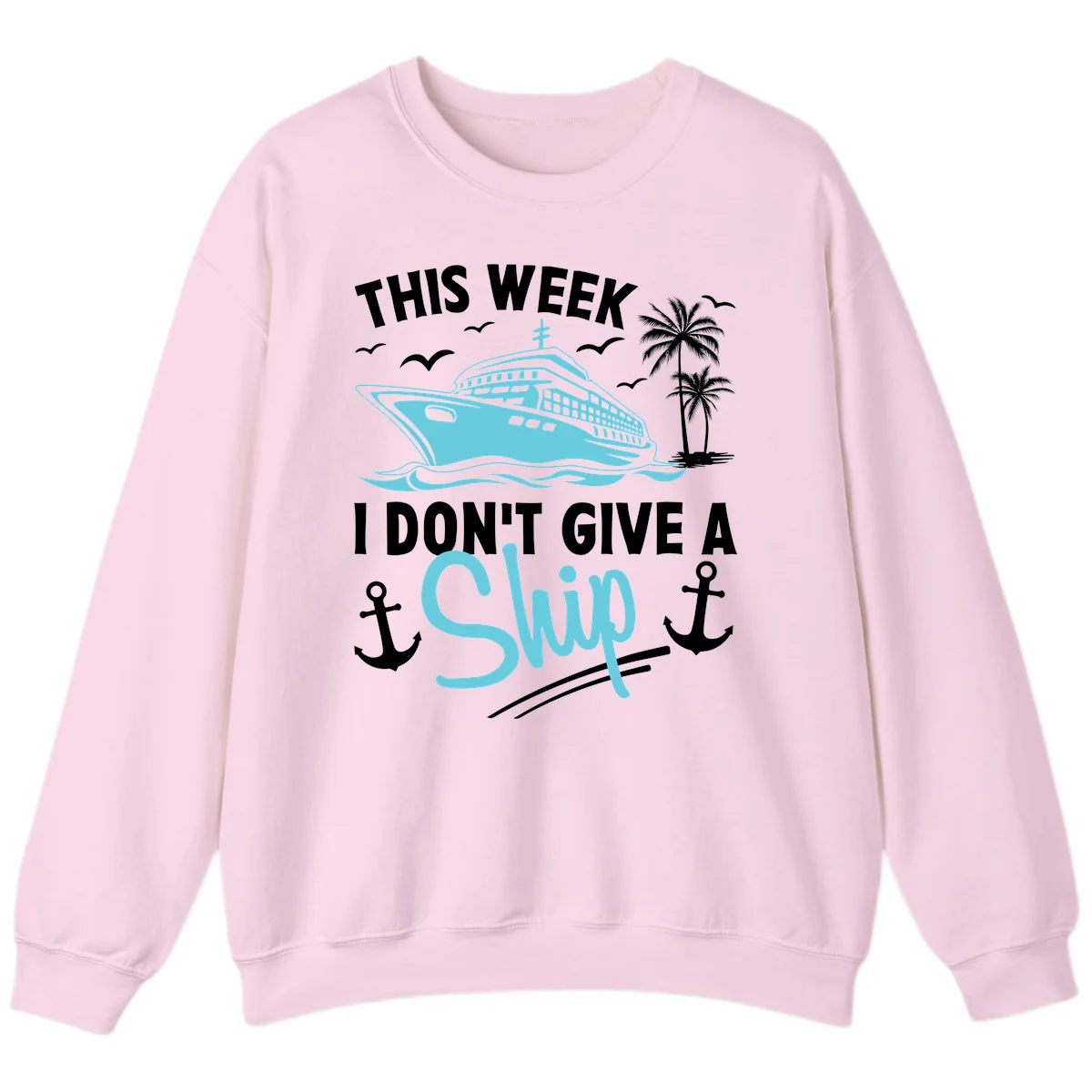 This Week I Don't Give A Swip Sweatshirt in Light Pink