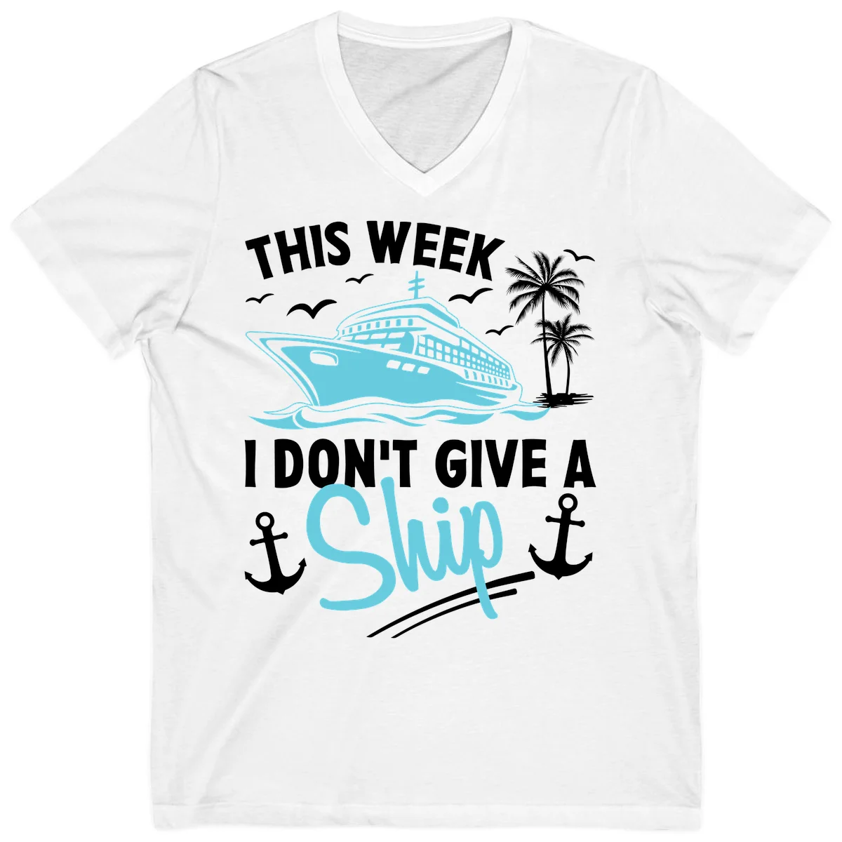 This Week I Don't Give A Swip V-Neck in White