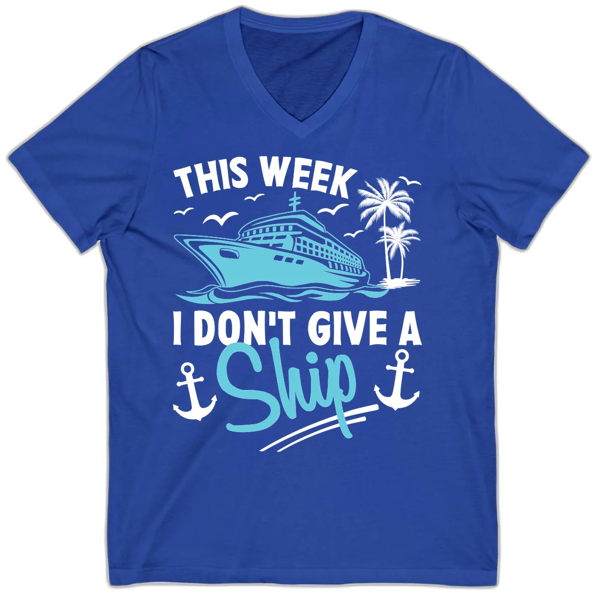 This Week I Don't Give A Swip V-Neck in True Royal