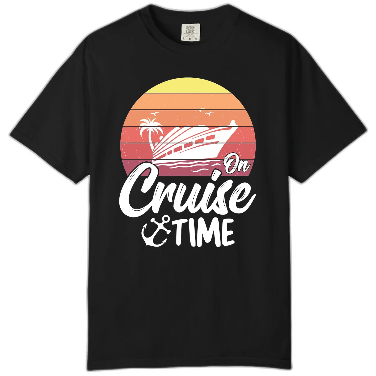 On Cruise Time Comfort Color T-Shirt in Black