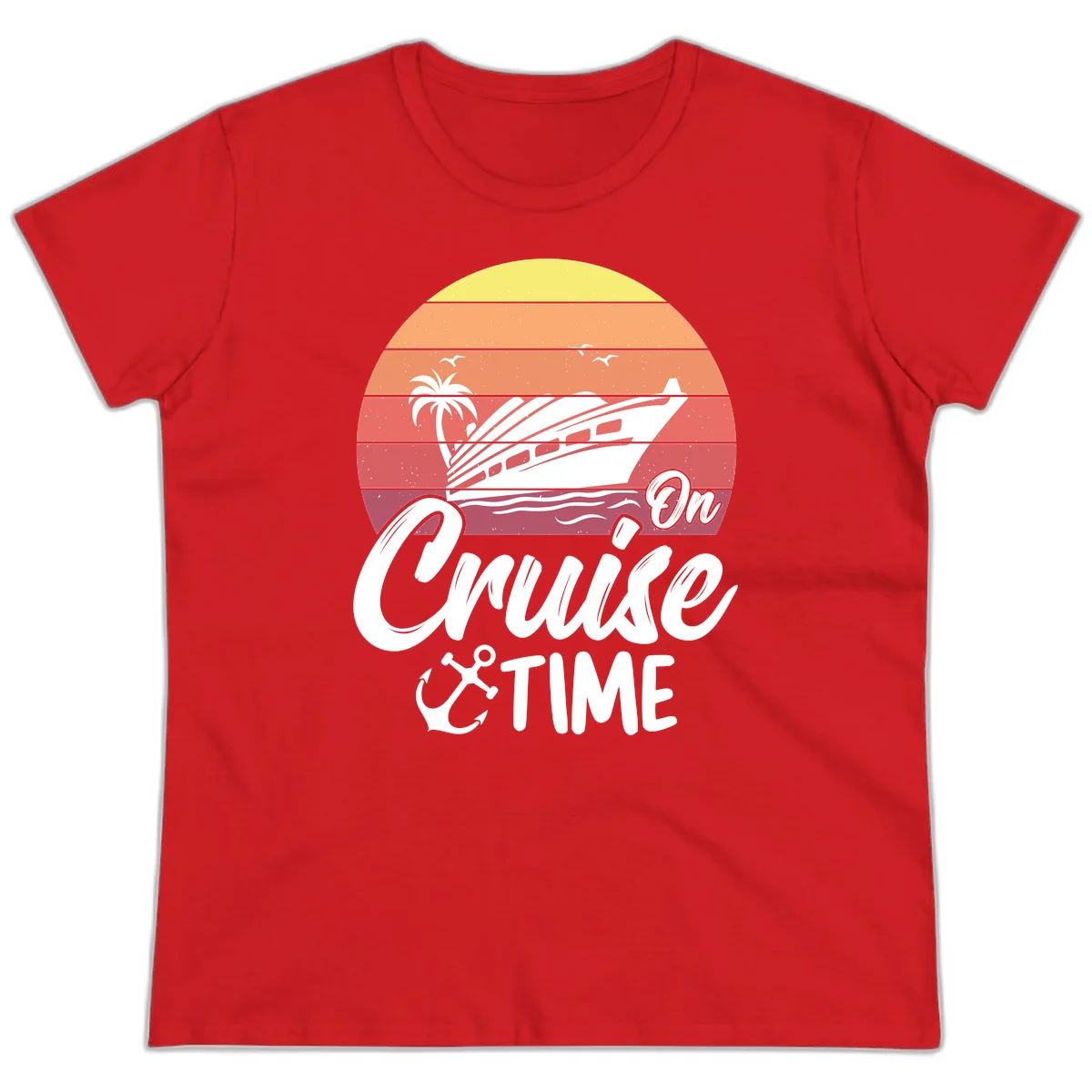 On Cruise Time Ladies Tee in Red