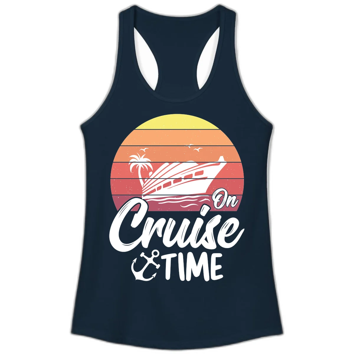 On Cruise Time Ladies Tank Top in Solid Midnight Navy