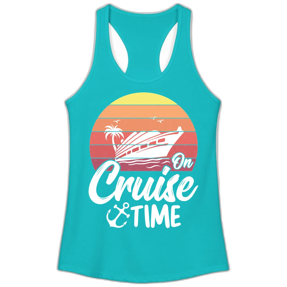 On Cruise Time Ladies Tank Top in Tahiti Blue