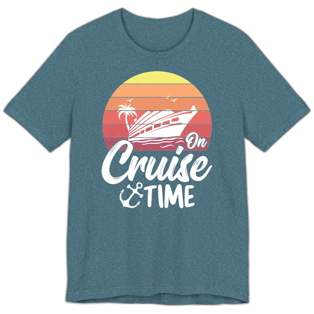 On Cruise Time Premium T-Shirt in Heather Deep Teal