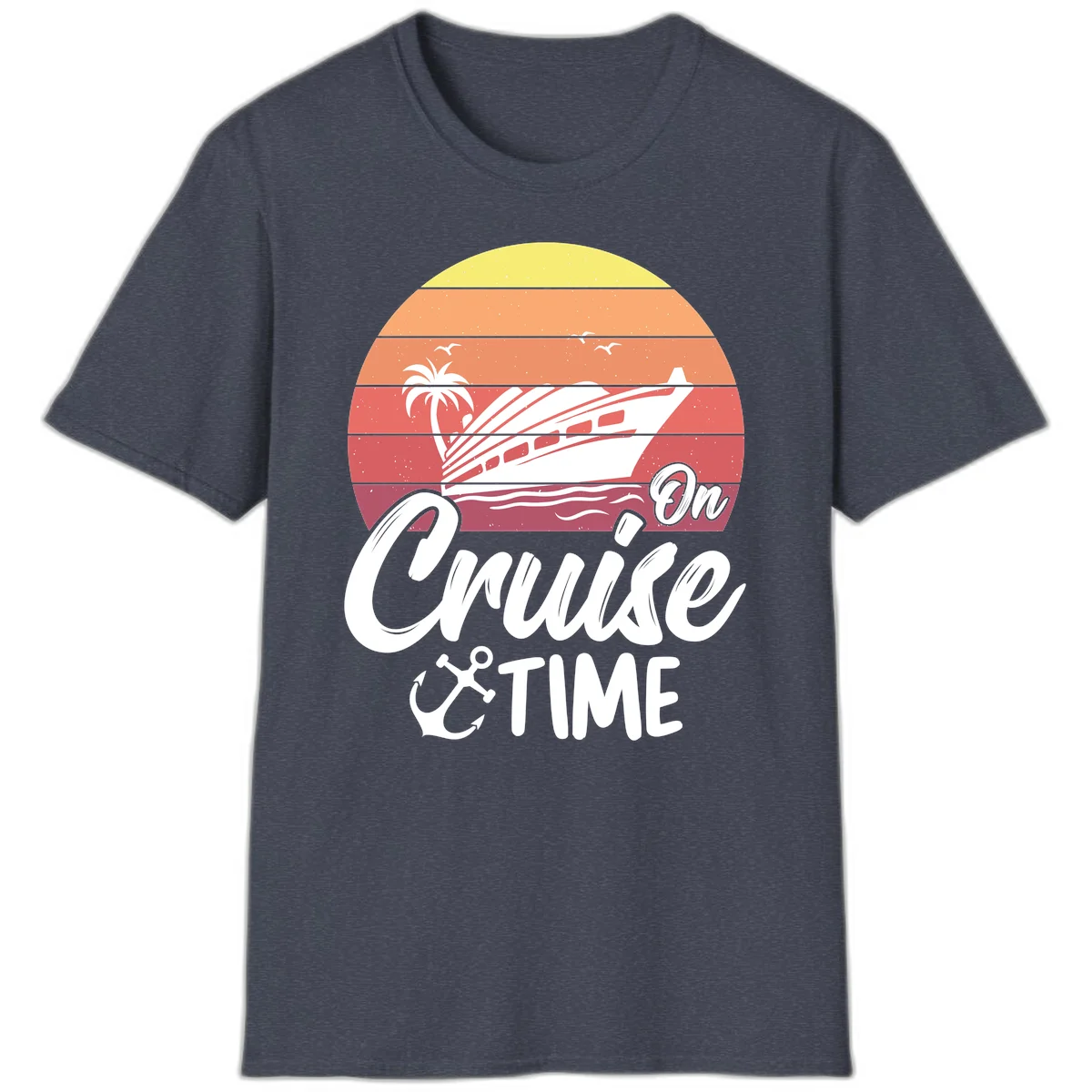 On Cruise Time T-Shirt in Heather Navy
