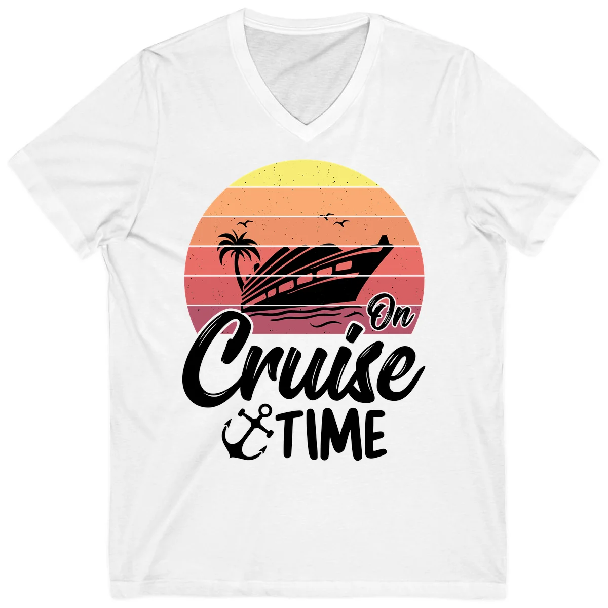 On Cruise Time V-Neck T-Shirt in White
