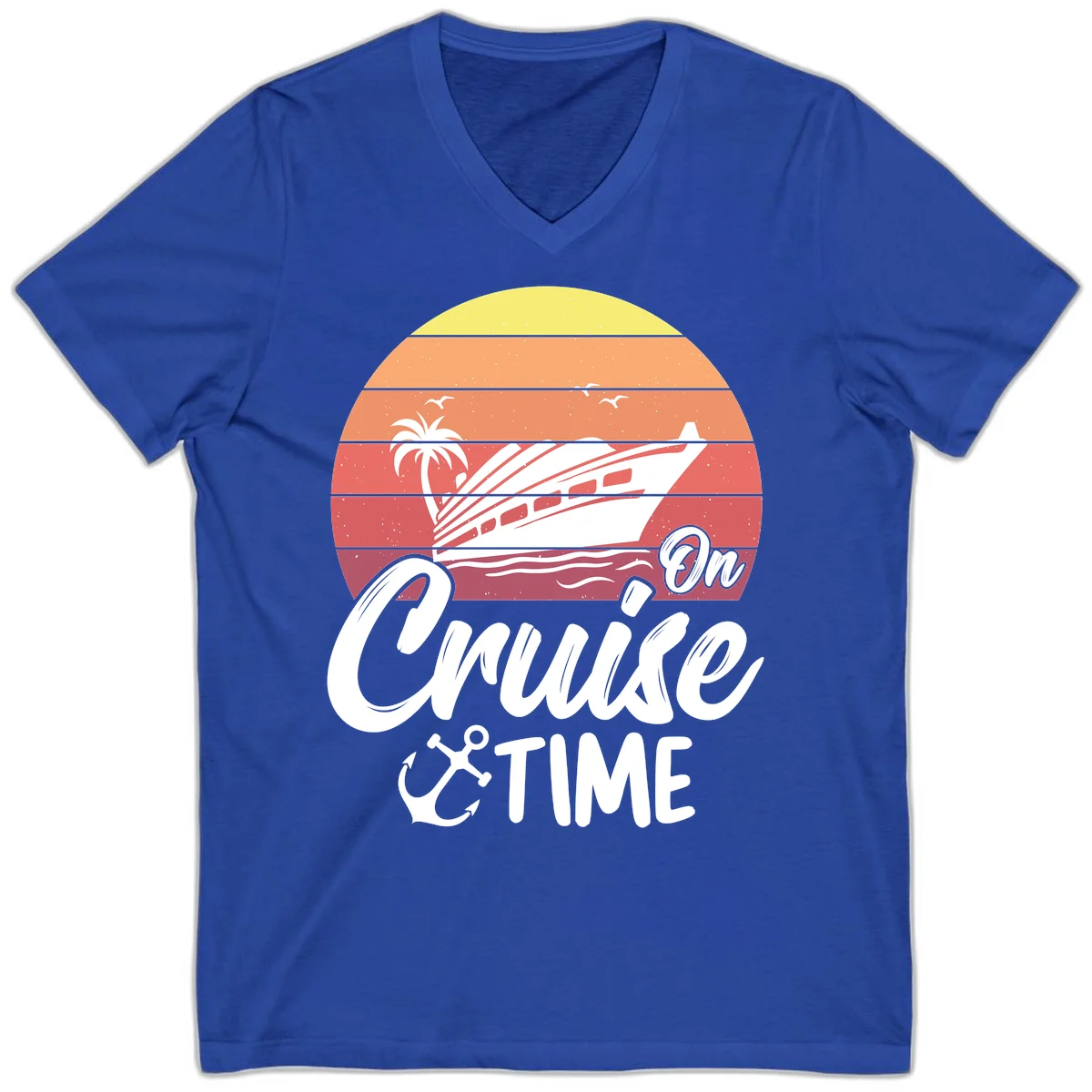 On Cruise Time V-Neck T-Shirt in True Royal