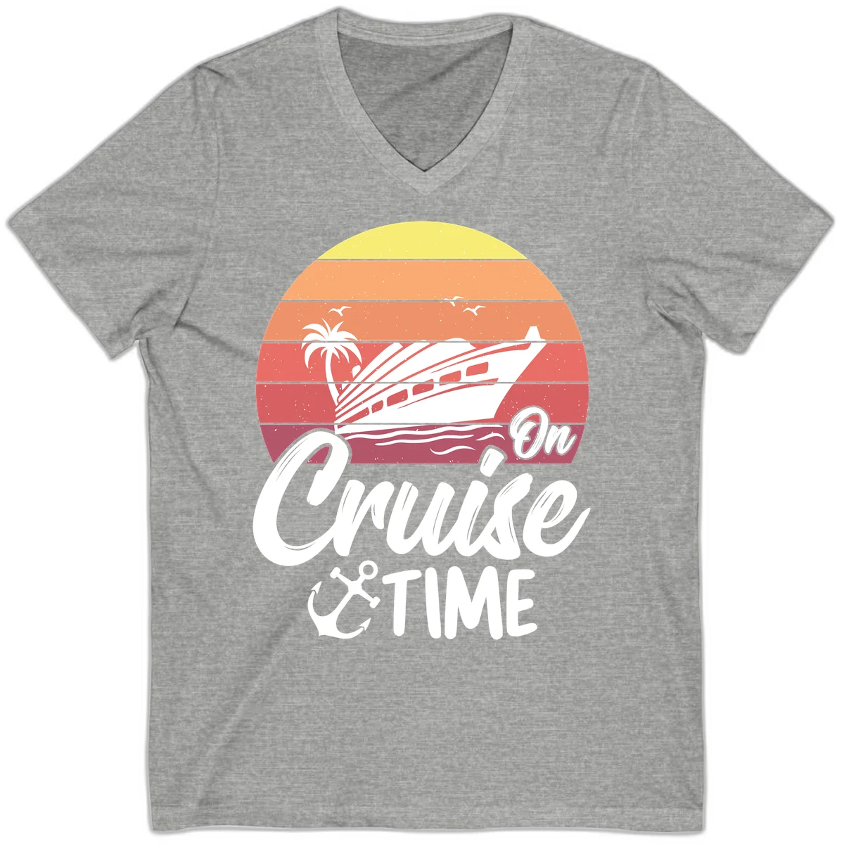 On Cruise Time V-Neck T-Shirt in Athletic Heather