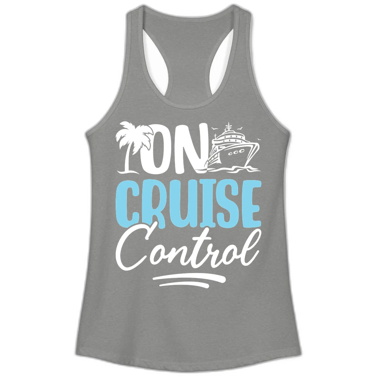 On Cruise Control Ladies Tank in Heather Grey