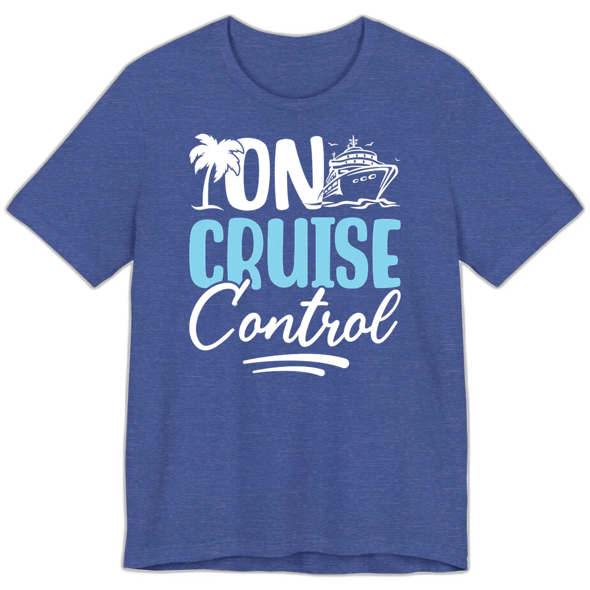 On Cruise Control Premium T-Shirt in Heather True Royal