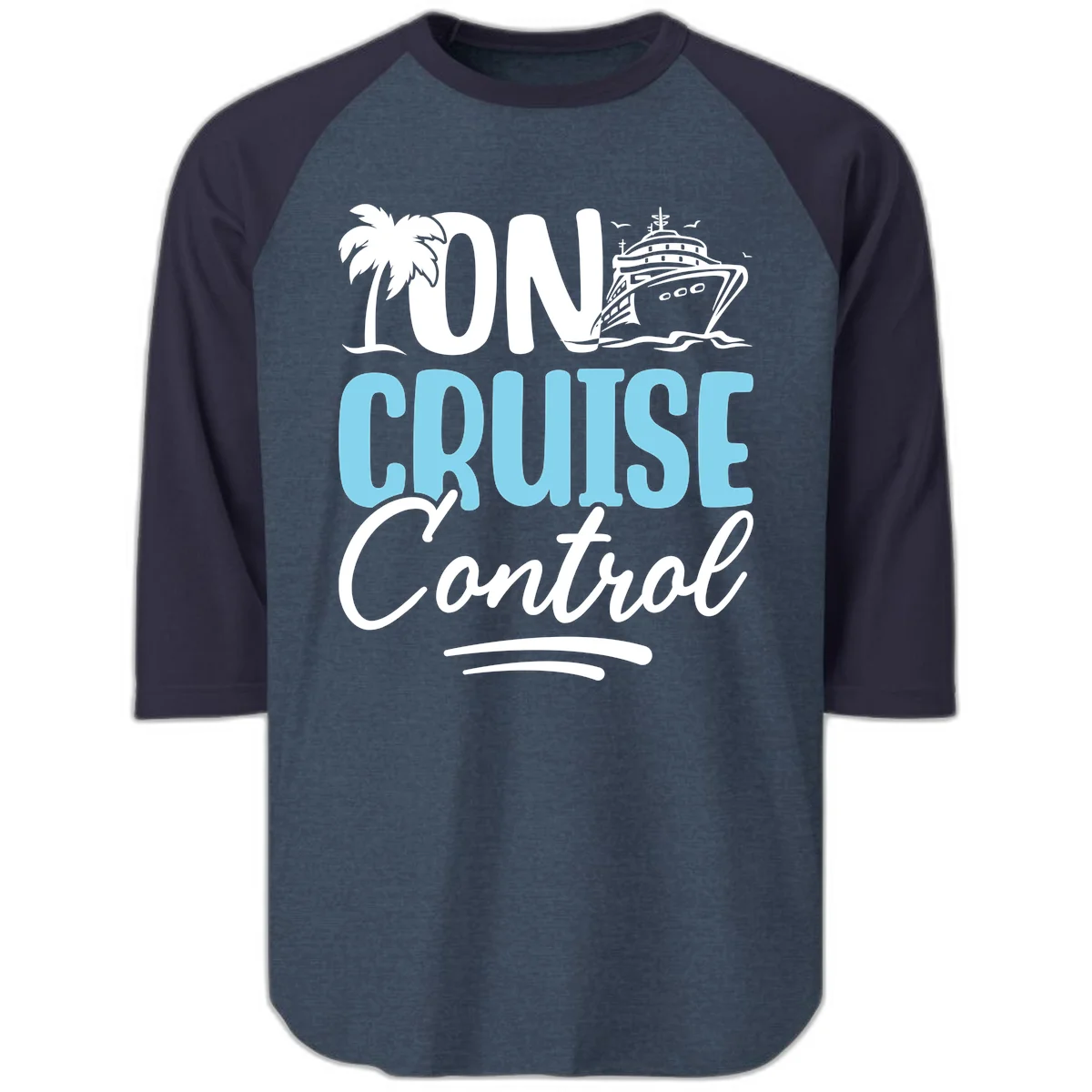 On Cruise Control Raglan 3/4 in Heather Denim Navy