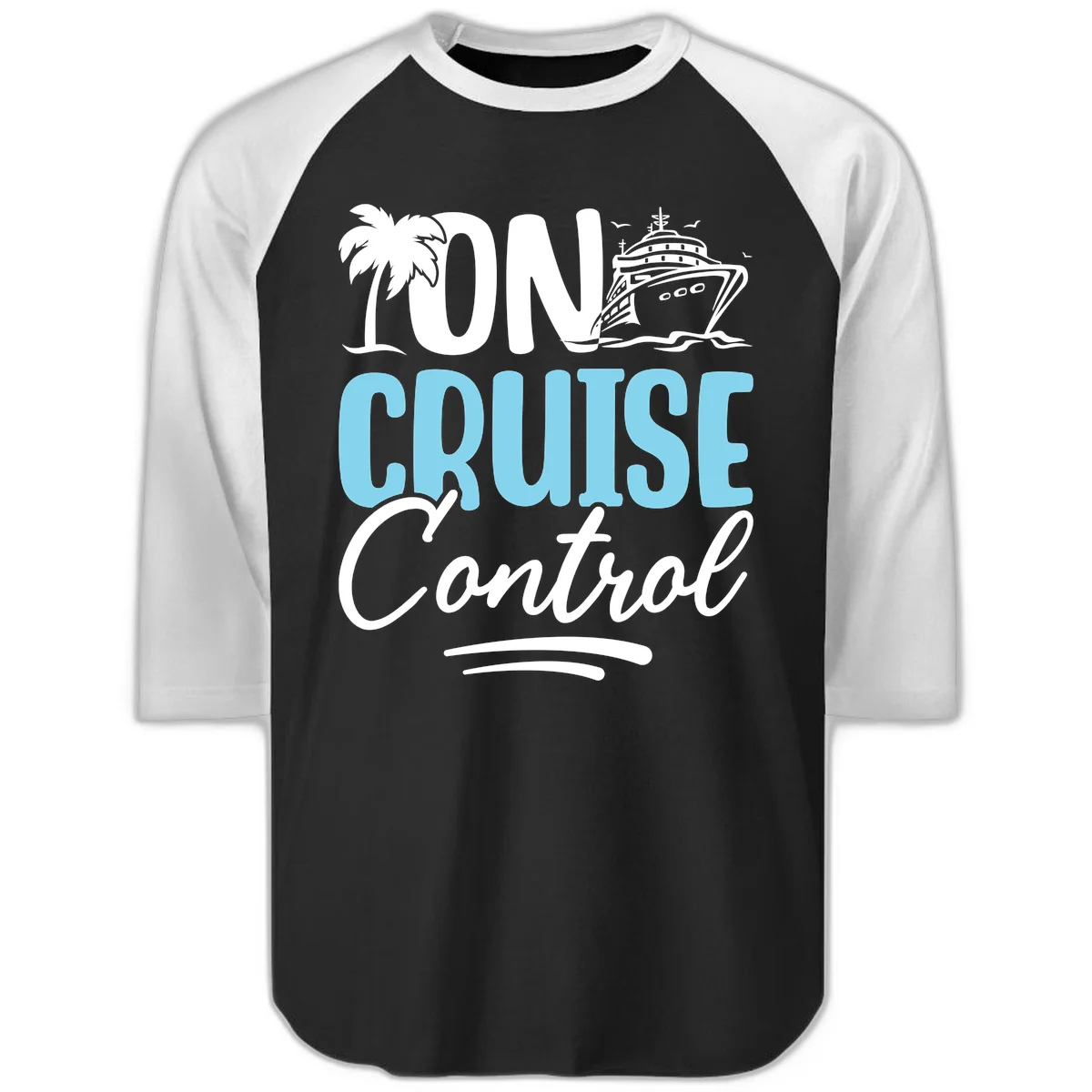 On Cruise Control Raglan 3/4 in Black White